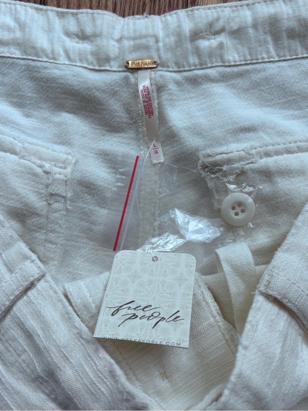 NWT Free People Women's Cream Cargo Cotton Pants. Bay to breaker Pants - Picture 7 of 15